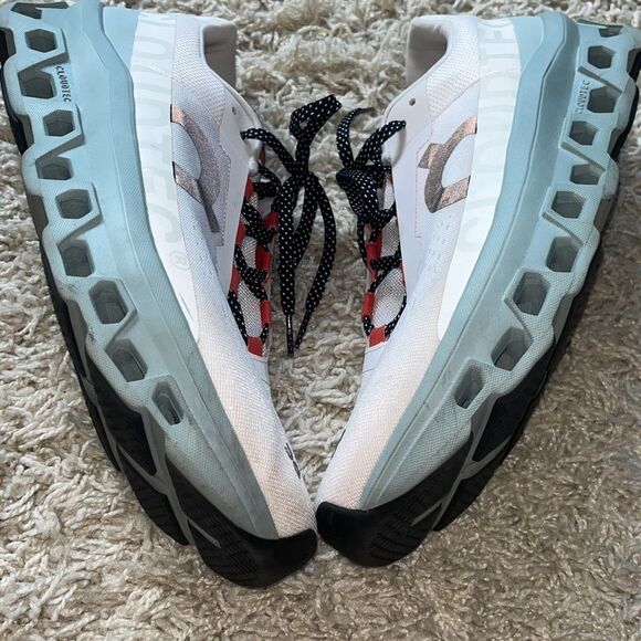 On Cloud Mens CLOUDMONSTER Running Shoes in Frost Surf Size US 12 - Picture 14 of 14
